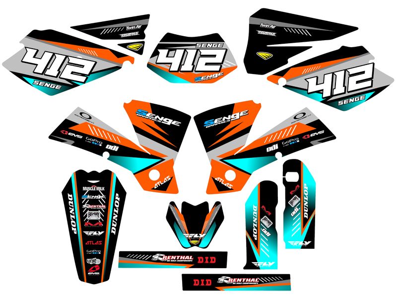 FITS KTM 2004 EXC 200 250 300 450 525 GRAPHICS KIT DECO DECALS STICKERS